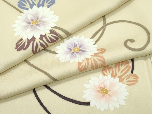 平和屋着物■極上　小紋　花唐草文　砥粉色地　逸品　未使用　CZAA2965s5