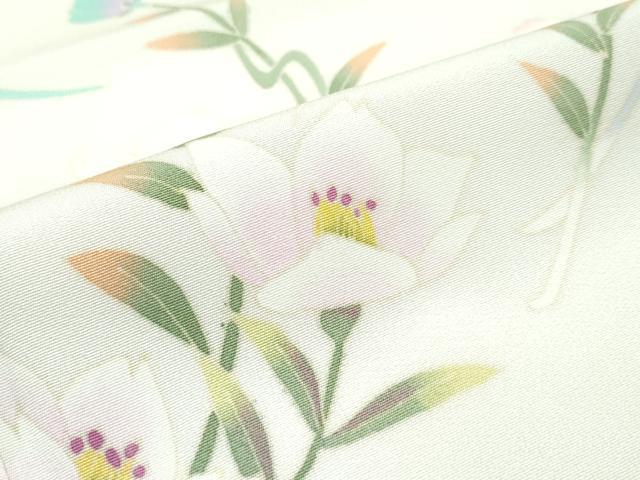 平和屋本店■極上　本加賀友禅作家　稲手明仁　訪問着　流水に椿　暈し染め　砂色地　証紙付き　ほていや扱い　逸品　未使用　CZAA2994s5 平和屋本店□極上 本加賀友禅作家 稲手明仁 訪問着 流水に