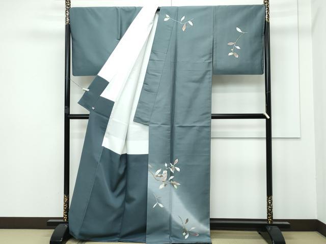 平和屋本店■極上　本場大島紬　訪問着　刺し子　刺繍　梟　ふくろう　逸品　未使用　DZAA4725kh5 平和屋本店□極上 本場大島紬 訪問着 刺し子 刺繍 梟 ふくろう 逸品 未使用