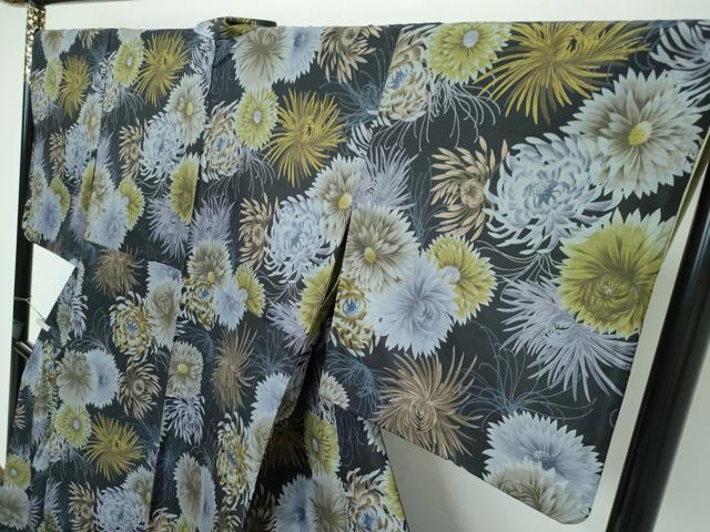 平和屋着物□極上 小紋 乱菊 蝋色地 洗える着物 逸品 CZAA3000s5