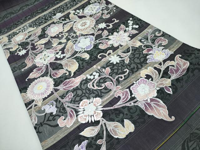 平和屋着物○太鼓柄袋帯 スリーシーズン帯 春 夏 秋 すくい織 抽象