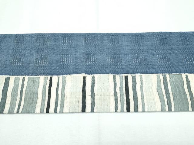 平和屋着物□極上 夏物 九寸名古屋帯 横段文 麻 逸品 未