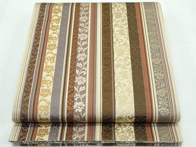 平和屋本店□極上 本場筑前博多織 伝統工芸士 岩瀬安正作 両面 全