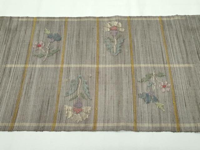 平和屋着物□極上 夏物 1854年創業 帯屋捨松 八寸名古屋帯 格子