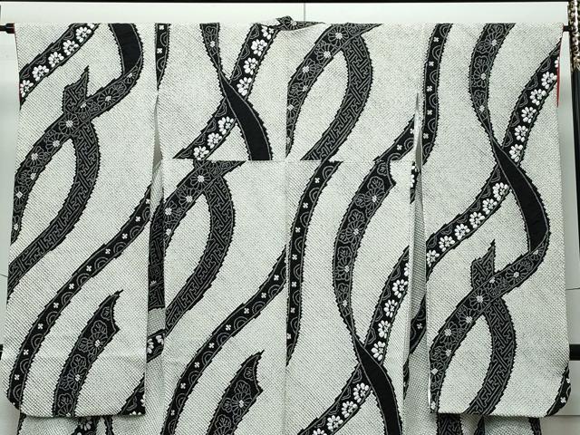 平和屋本店□極上 本疋田絞り 振袖 熨斗吉祥花文 黒地 逸品 CZAA3112s5