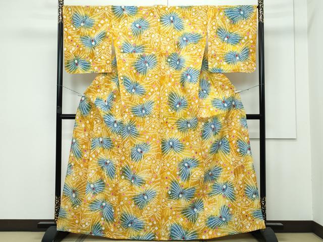 平和屋着物■極上　夏物　浴衣　有松鳴海絞り　舞蝶文　綿　逸品　CZAA3115s5