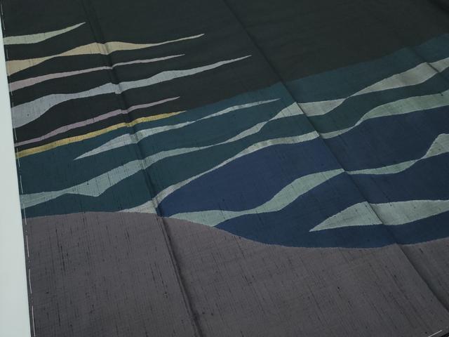 平和屋着物□極上 能州紬 絲藝苑 上島洋山 訪問着 霞