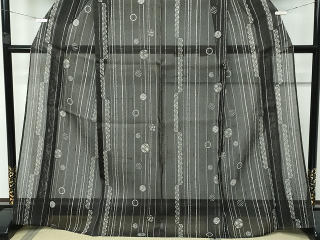 平和屋着物■極上　夏物　絹芭蕉　吉祥丸文　藍海松茶色地　逸品　未使用　CZAA3133s5 平和屋着物□極上 夏物 絹芭蕉 吉祥丸文 藍海松茶色地 逸品 未