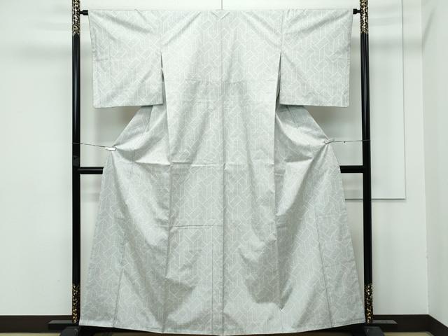 平和屋着物▽洗える最高級着物 ＜英＞はなぶさ謹製 小紋 単衣 市松文様