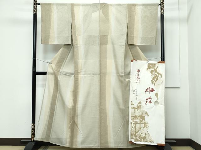 平和屋着物■極上　夏物　銀座もとじ　小紋　紗　立波文　間道　たとう紙付き　逸品　未使用　CZAA3147s5