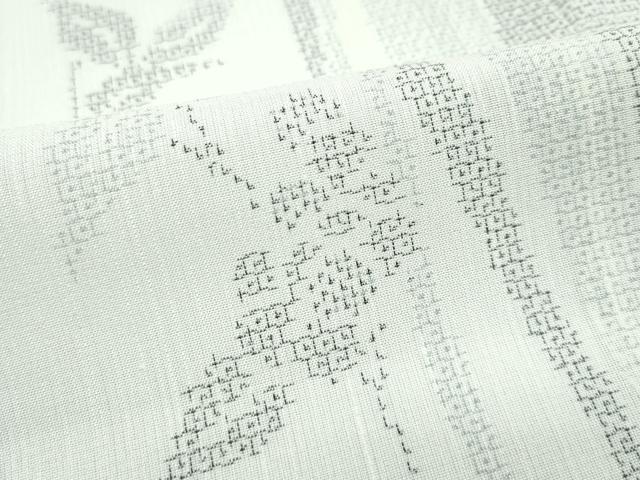 平和屋着物□極上 夏物 本場真綿絢結城紬 夏結城 100亀甲 葡萄草木文