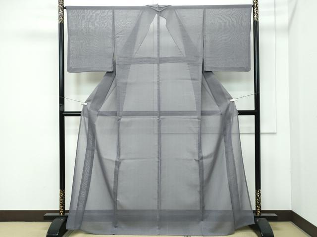 平和屋着物■極上　夏物　紗紬　十字絣　灰色地　逸品　CZAA3169s5_1