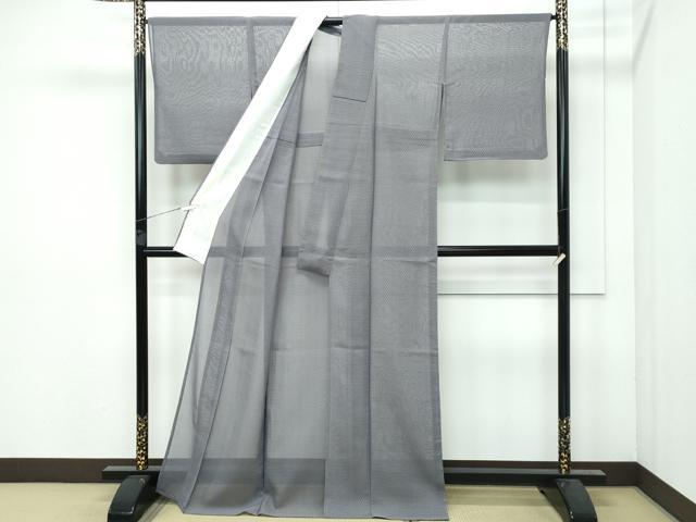 平和屋着物■極上　夏物　紗紬　十字絣　灰色地　逸品　CZAA3169s5_2