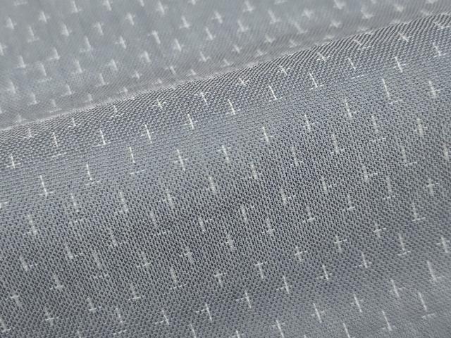 平和屋着物□極上 夏物 紗紬 十字絣 灰色地 逸品 CZAA3169s5