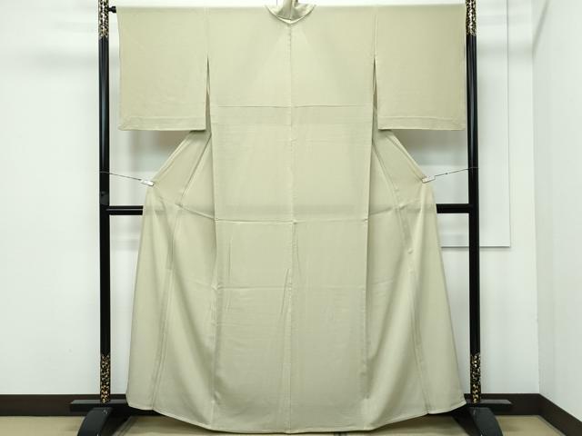 平和屋着物■極上　夏物　色無地　絽縮緬　枯草色　逸品　CZAA3170s5_1