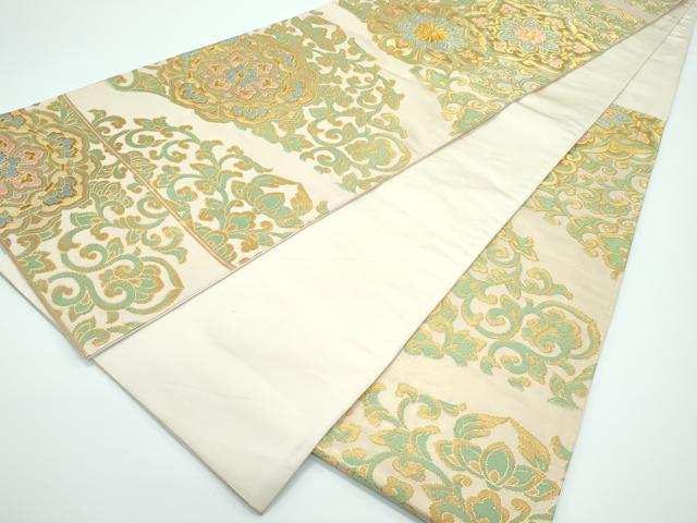 平和屋着物■極上　西陣　河合美術織物謹製　六通柄袋帯　唐織　正倉院花唐草文　金糸　逸品　CZAA3171s5 平和屋着物□極上 西陣 河合美術織物謹製 六通柄袋帯 唐織 正倉院花