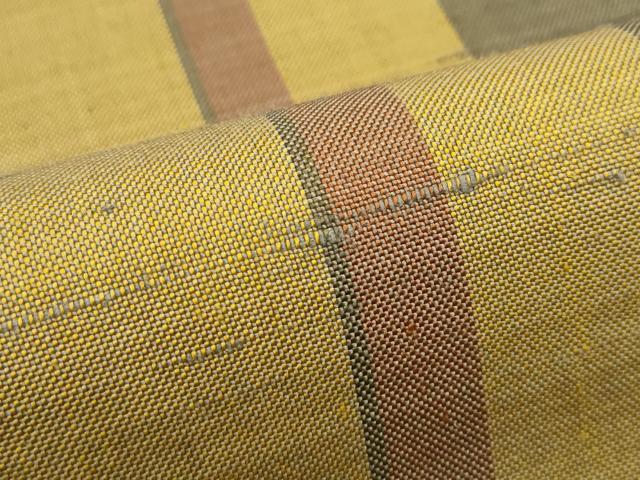 平和屋着物□極上 本場黄八丈 九寸名古屋帯 西條吉広 間道