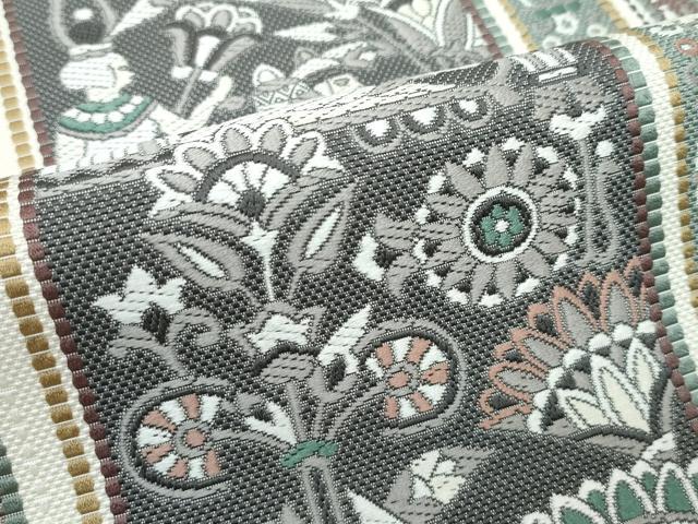 平和屋着物■極上　本場筑前博多織　八寸名古屋帯　壁画文様　逸品　CZAA3195s5 平和屋着物□極上 本場筑前博多織 八寸名古屋帯 壁画文様 逸品 CZAA3195s5