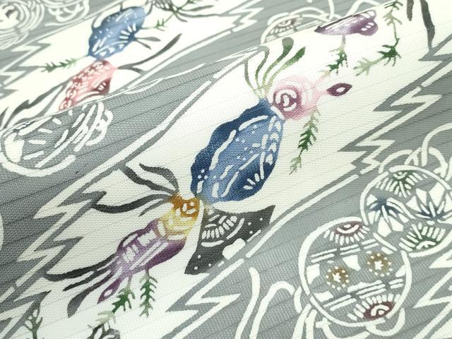 平和屋着物□極上 夏物 全通柄 九寸名古屋帯 江戸紅型 カゴメ