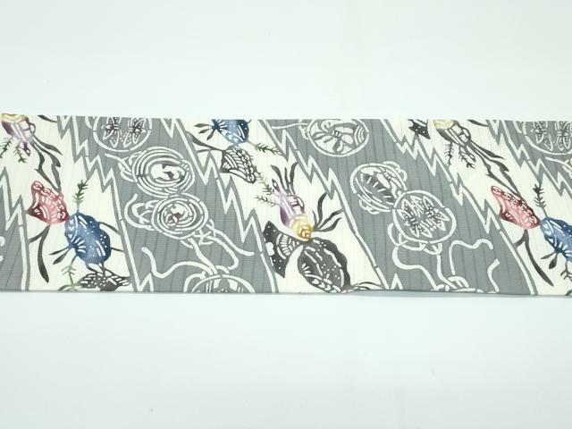 平和屋着物□極上 夏物 全通柄 九寸名古屋帯 江戸紅型 カゴメ