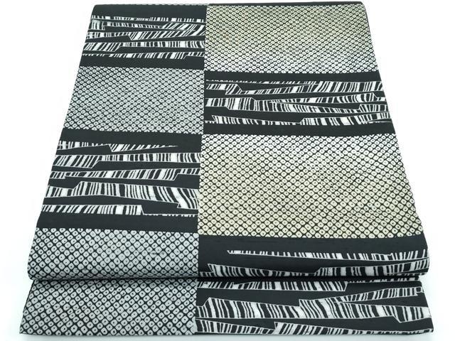 平和屋本店■極上 石川県指定無形文化財 牛首紬 白山工房 手織り 全通柄袋帯 鹿の子横段文 黒地 証紙・共箱付き 逸品 未使用 CZAA3401s5