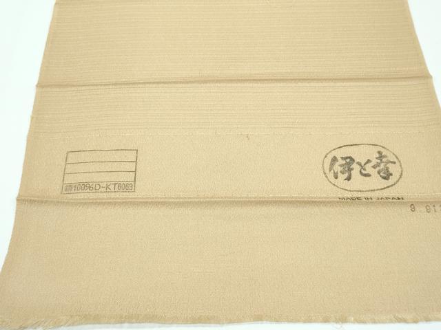平和屋着物■極上　夏物　色無地　榛色　絽縮緬　伊と幸　反端付き　逸品　CZAA3201s5_7