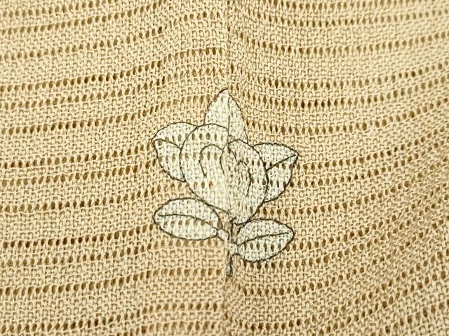 平和屋着物□極上 夏物 色無地 榛色 絽縮緬 伊と幸 反