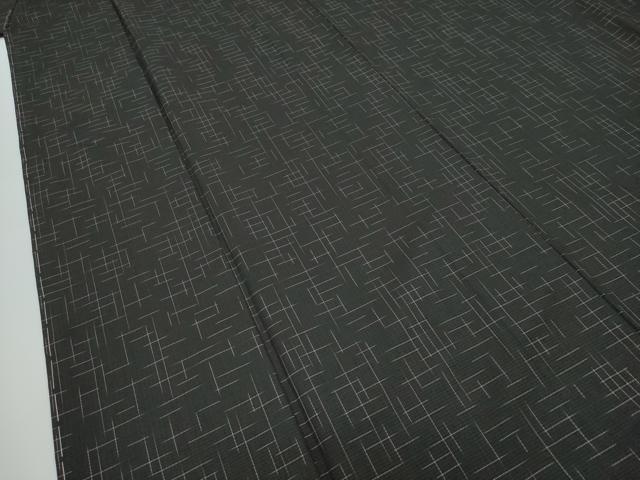 平和屋着物□極上 紬 変わり格子 黒地 逸品 未使用 CZAA3208s5