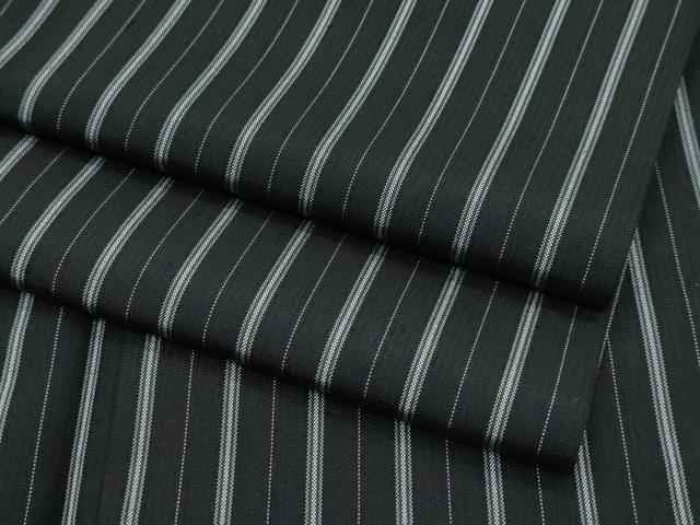 平和屋着物■極上　紬　間道　黒地　逸品　CZAA3220s5