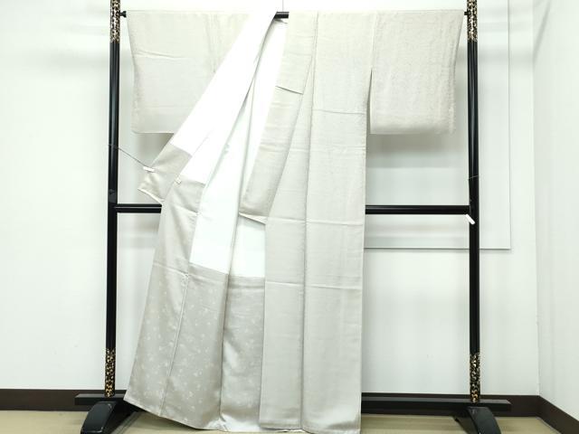 平和屋着物□極上 色無地 砂色 鳳凰花唐草文地紋 逸品 CZAA3221s5