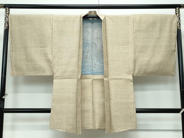 平和屋本店■極上　男性　結城紬　アンサンブル　100亀甲　総詰め　榛色地　逸品　CZAA3232s5_6