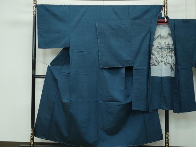 平和屋着物■極上　男性　紬・髭紬羽織セット　色無地　百入茶色　逸品　未使用　CZAA3240s5