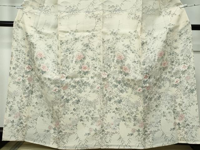 平和屋着物■極上　夏物　訪問着　紗紬　手描き　草花文　砥粉色地　逸品　未使用　CZAA3243s5 平和屋着物□極上 夏物 訪問着 紗紬 手描き 草花文 砥粉色地