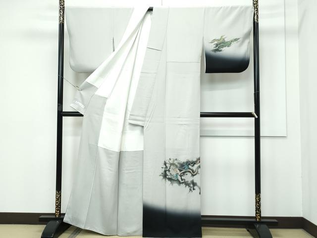 平和屋着物□極上 訪問着 中国三大刺繍 総相良刺繍 風神雷神