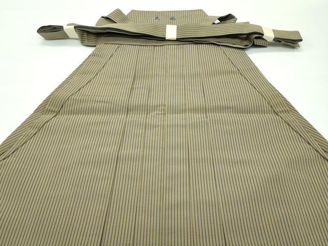 平和屋本店■極上　男性　人間国宝　甲田綏郎　精好仙台平　馬乗り袴　縞　本場仙台平工場　証紙付き　逸品　未使用　CZAA3265s5_2
