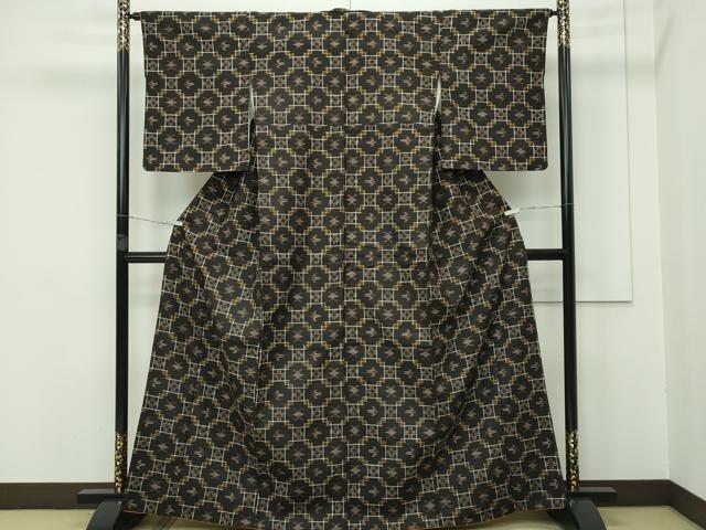 平和屋着物○ぜんまい紬 間道 正絹 逸品 DAAT1262tw