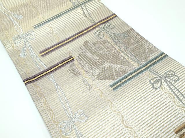 平和屋着物○西陣 山一織物謹製 六通柄袋帯 毘沙門亀甲 間道 証紙付き