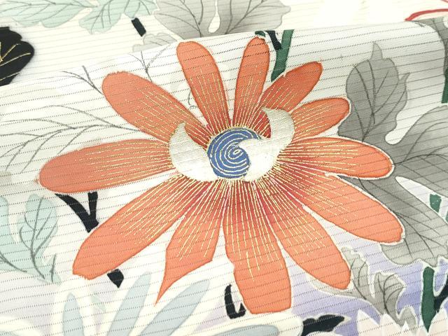 平和屋本店□極上 夏物 アンティーク 大正ロマン 振袖 流水菊文 暈し染め