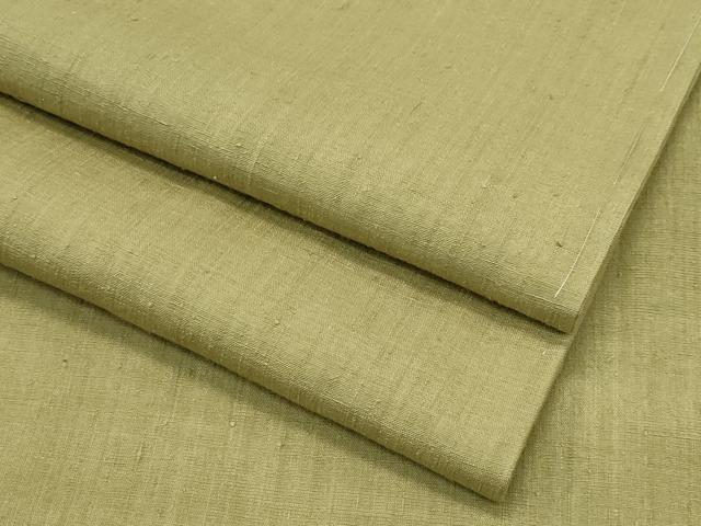 平和屋本店■極上　本場結城紬　重要無形文化財　色無地　桑染色　さが美扱い　逸品　未使用　CZAA3344s5