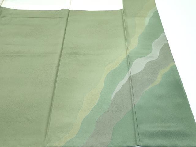 平和屋本店■極上　石川県指定無形文化財　牛首紬　白山工房　手織り　訪問着　霞文　証紙付き　逸品　CZAA3352s5 平和屋本店□極上 石川県指定無形文化財 牛首紬 白山工房 手織り