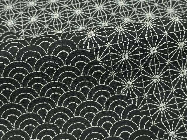 平和屋本店■極上　訪問着　刺し子　吉祥文　黒地　逸品　未使用　CZAA3355s5 平和屋本店□極上 訪問着 刺し子 吉祥文 黒地 逸品 未使用 CZAA3355s5