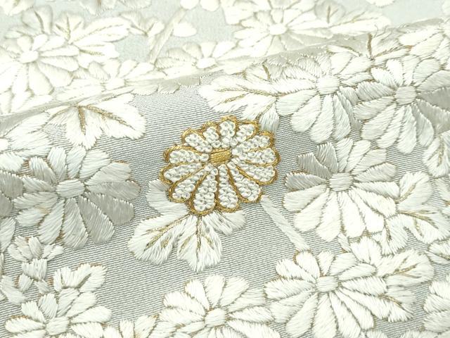 平和屋本店■極上　訪問着　総刺繍　中国三大刺繍　相良刺繍　菊　暈し染め　金糸　消炭色地　逸品　CZAA3361s5_5