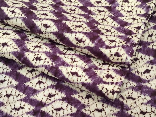平和屋本店■極上　岩手の匠　草紫堂　南部絞り　紫根染　紬　逸品　未使用　CZAA3377s5