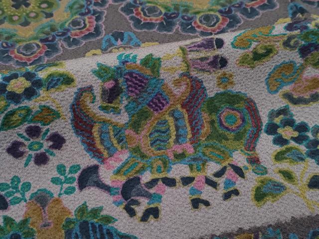 平和屋本店■極上　前田仁仙　仁仙更紗　訪問着　更紗動物正倉院花文　逸品　CZAA3381s5