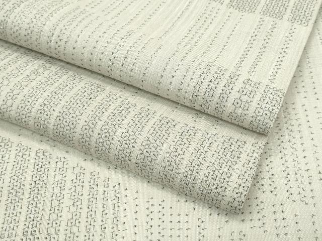 平和屋着物■極上　夏物　結城紬　夏結城　100亀甲　横段文　亜麻色地　逸品　CZAA3410s5