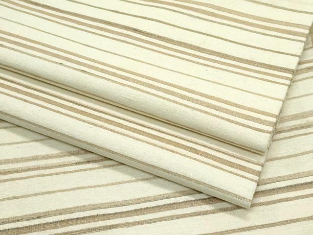 平和屋着物■極上　インド・アッサム　野蚕糸　手織　ムガシルク　両面　全通柄袋帯　横段文　逸品　CZAA3459s5