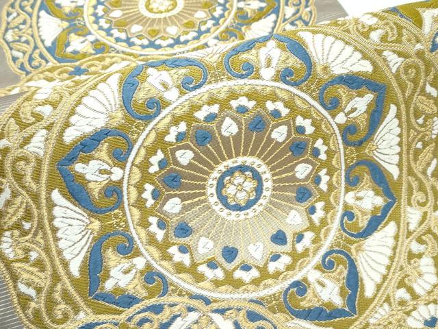 平和屋着物○極上 西陣 河合美術織物謹製 六通柄袋帯 唐織 正倉院花文