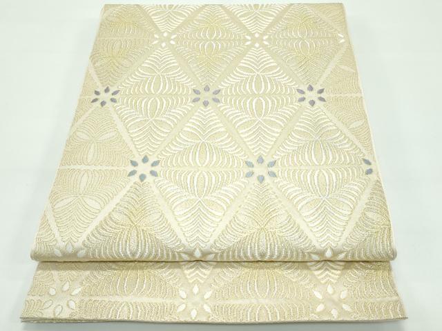 平和屋着物■極上　皇室献上作家　北出与三郎　六通柄　本袋帯　唐織　菱吉祥花文　金銀糸　逸品　CZAA3489s5