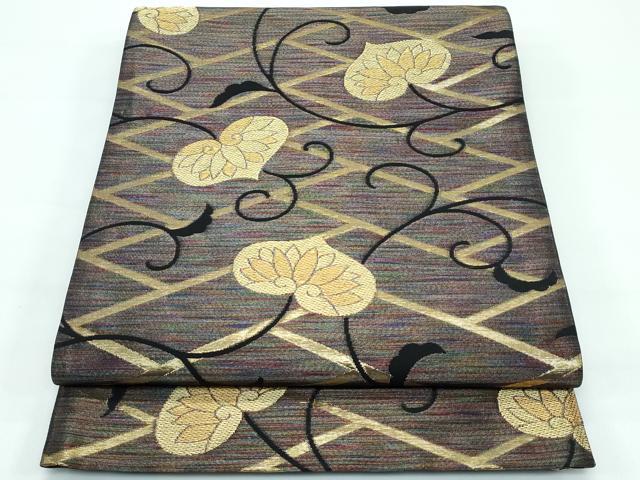 平和屋着物■極上　染色作家　斉藤三才　両面　六通柄袋帯　三才鳥　橘唐草文　金糸　逸品　CZAA3493s5