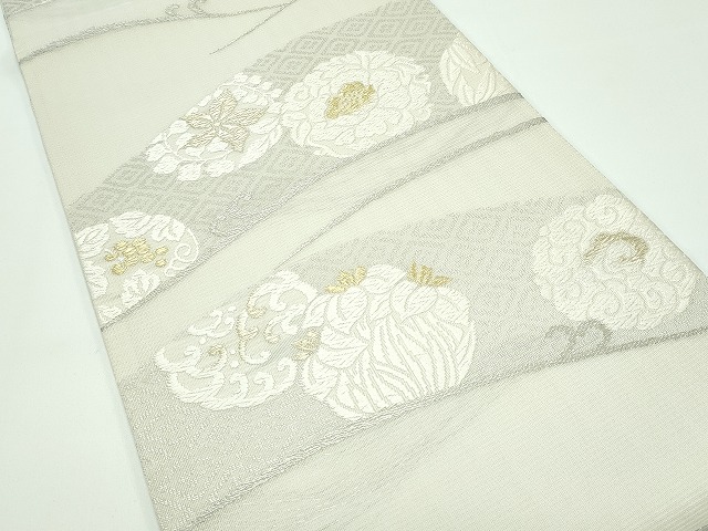 平和屋着物■極上　夏物　西陣織　天平初年創始の京の老舗　洛陽織物　六通柄袋帯　唐織　草花文　金銀糸　逸品　CZAA3496s5 平和屋着物□極上 夏物 西陣織 天平初年創始の京の老舗 洛陽織物 六通